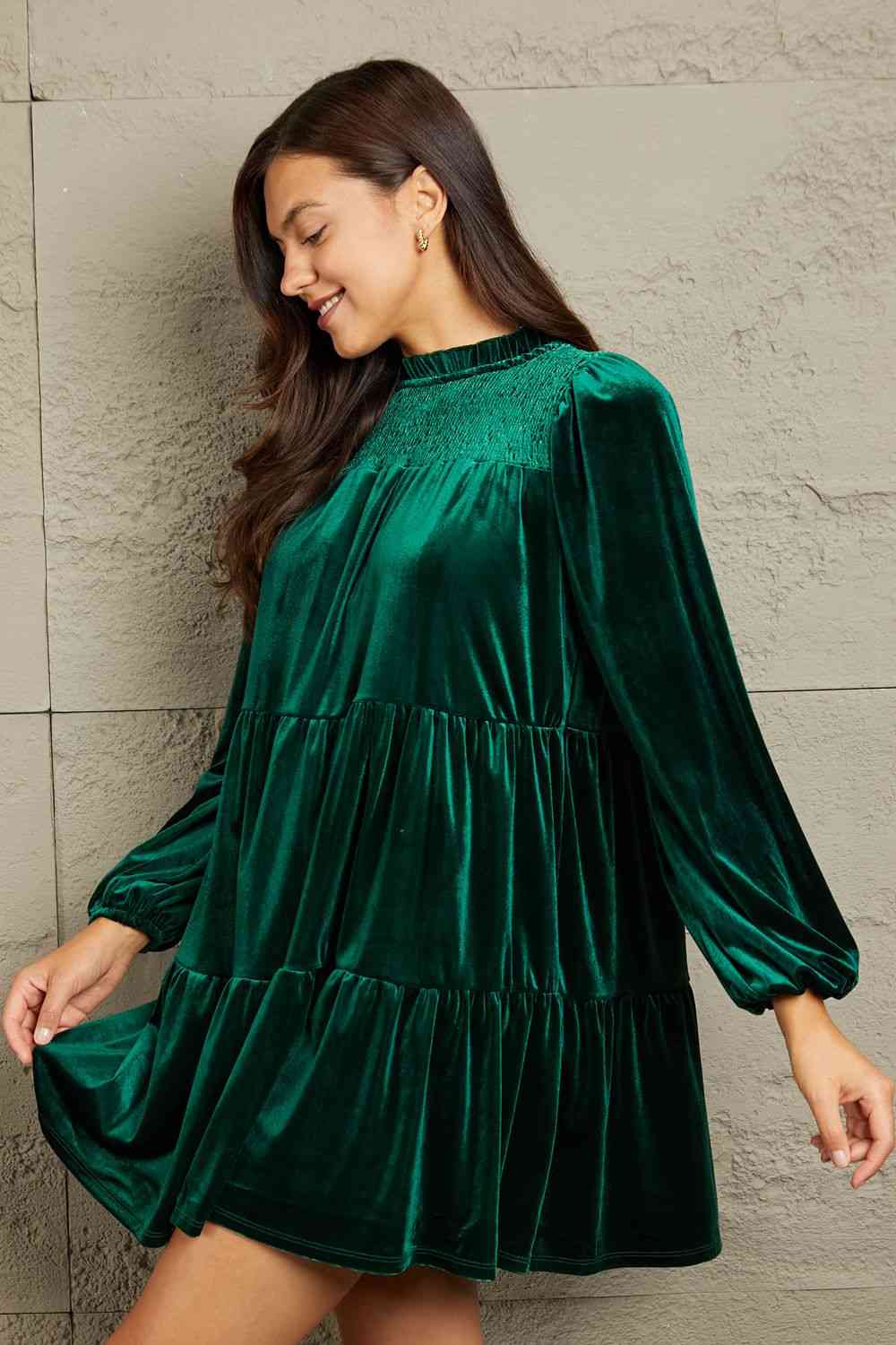 Lucky Me Velvet Tiered Dress