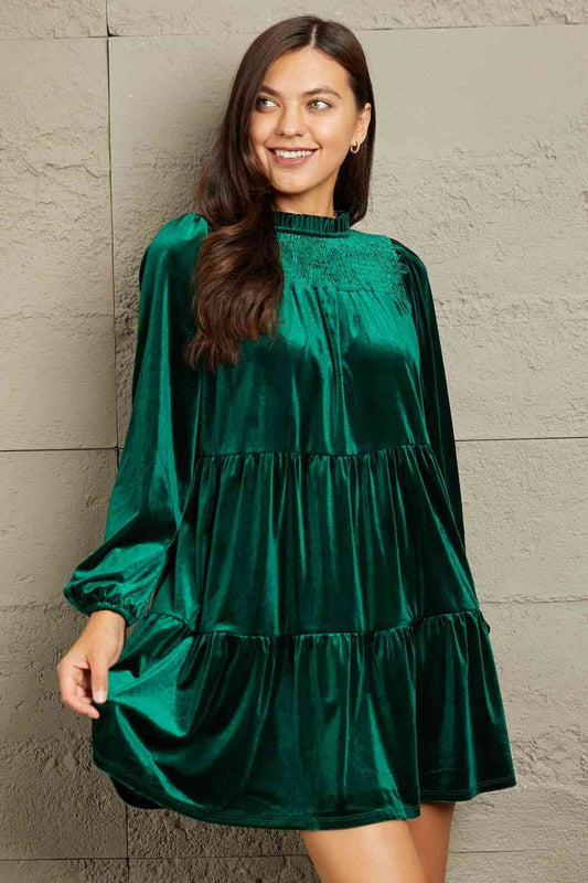 Lucky Me Velvet Tiered Dress